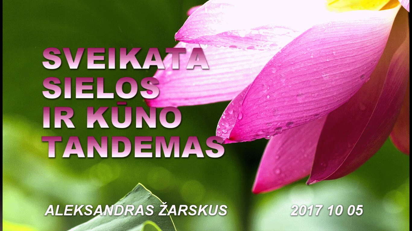 Sveikata sielos ir kūno tandemas | Aleksandras Žarskus 2017 10 05 11