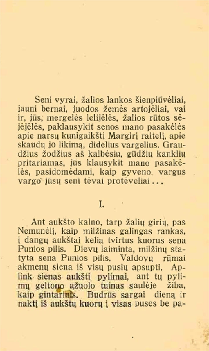 Sena Pasaka Apie Narsųjį Kunigaikštį Margirį Punios Valdovą (1933 m.) 2