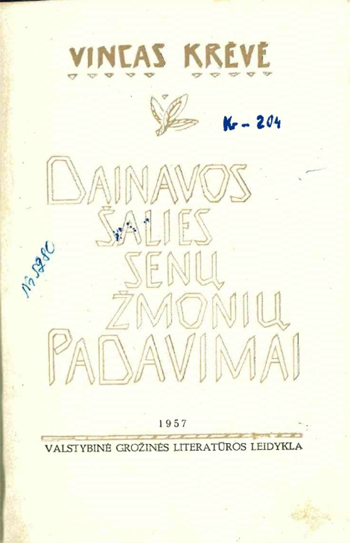 Dainavos Šalies Senų Žmonių Padavimai (1957 m.) 2